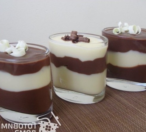 Шоколадно-ванильный пудинг, рецепт с фото